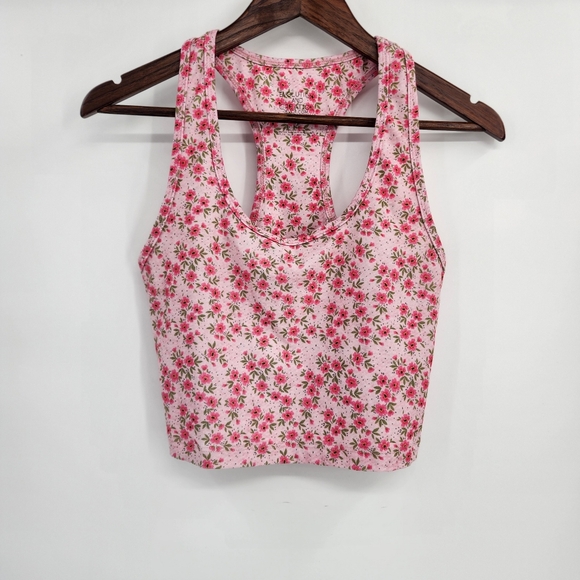 Evolution and Creation Tops - Evolution and Creation Floral Cropped Workout Tank Sports Bra